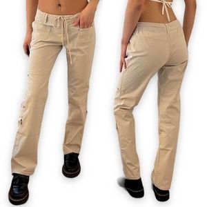 NWT Vintage Y2K Low Rise Cargo Pants Khaki Juniors 3 (Size 25 or Size 0)